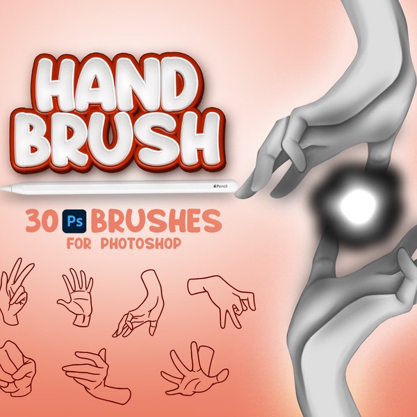 30 Photoshop Hands Brushes, Adobe Fresco Palms Brushes, Fingers Stamp, Adobe Photoshop Body Parts Brushes, Photoshop Fist Brushes, Arm Brush