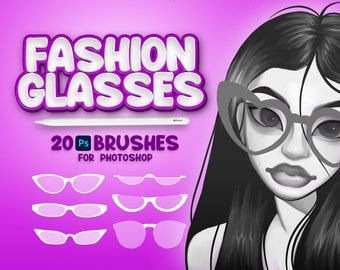 20 Photoshop Glasses Brushes, Adobe Fresco Sun Glasses Brush, Eyeglasses Stamp, Adobe Photoshop Spectacles Brushes, Photoshop Specs Brushes