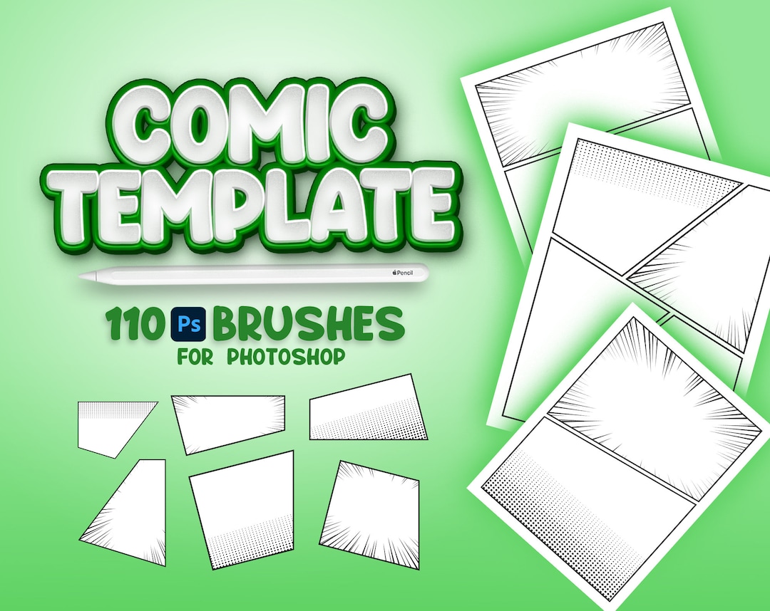 110 Comic Brushes, Adobe Fresco Comics Brush, Comic Stamp