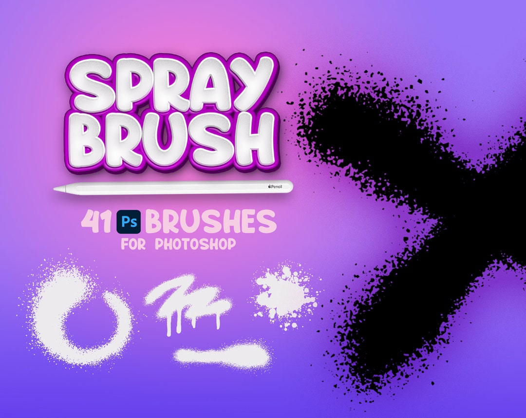 41 Spray Brushes, Adobe Fresco Graffiti Brushes, Spray Street