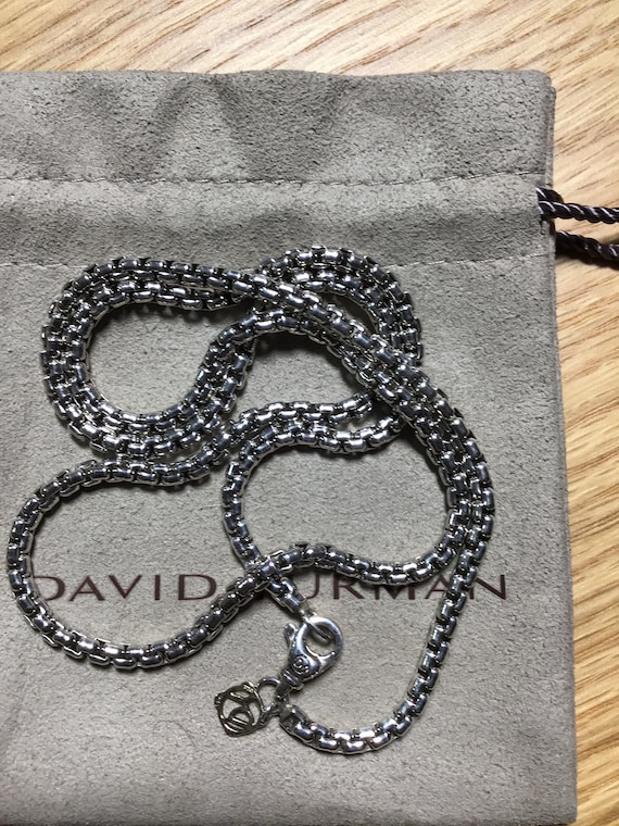 Vintage David Yurman 3.6mm Sterling Silver Box Chain Necklace | Etsy