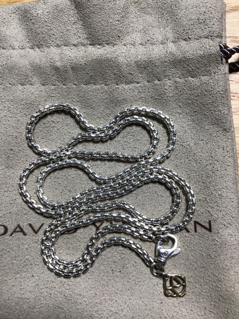 Vintage David Yurman 2.7mm Sterling Silver Box Chain Necklace | Etsy