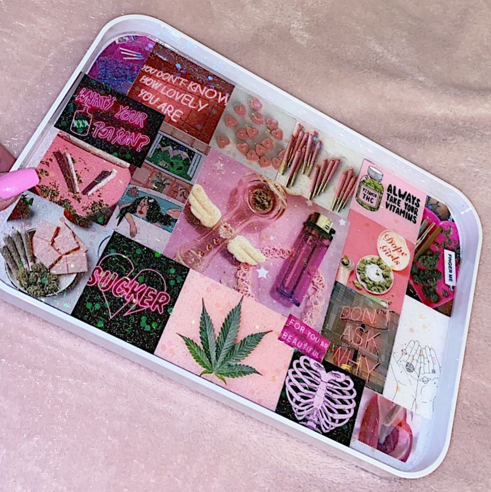 Handmade resin rolling tray Etsy