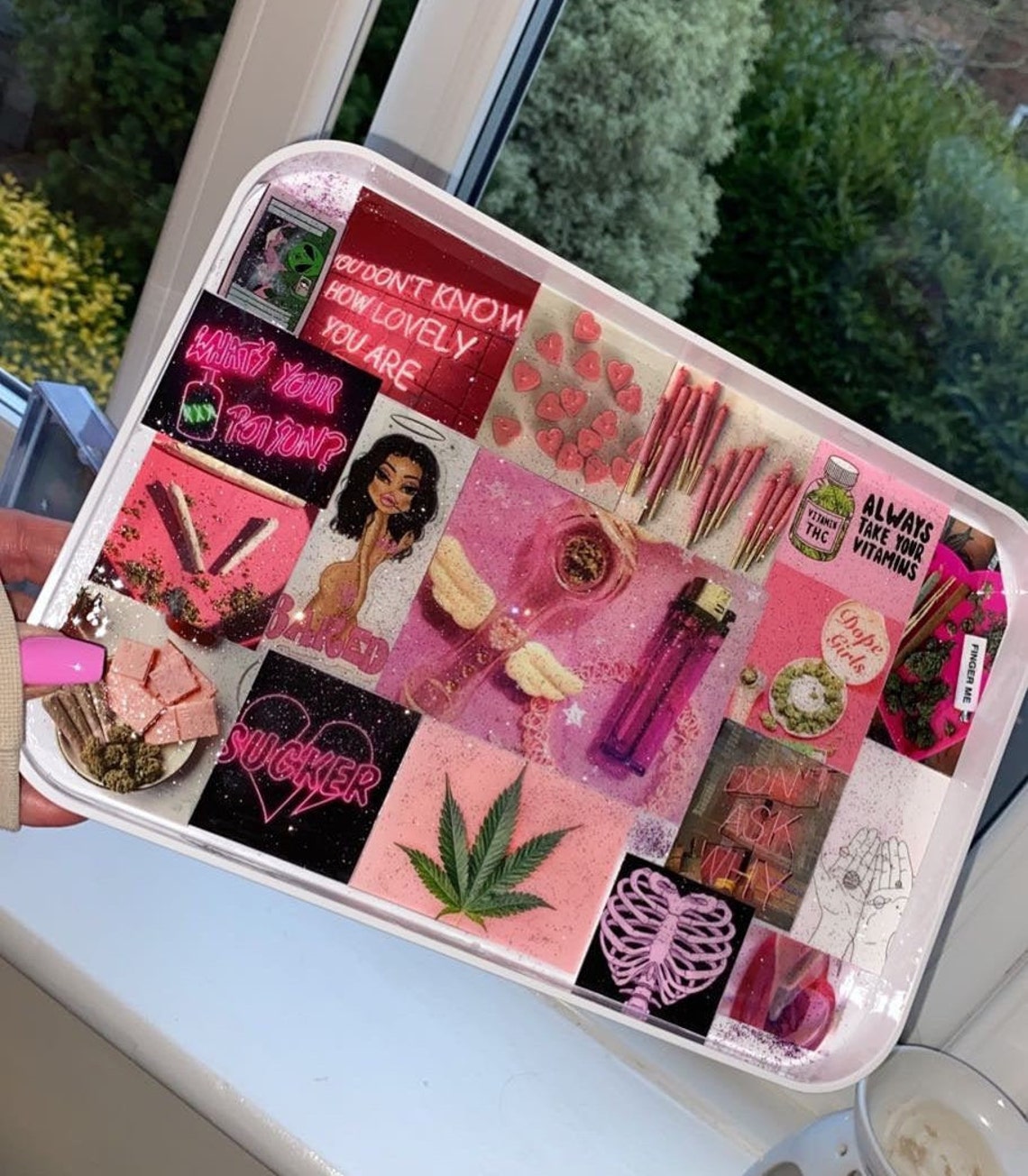 Handmade resin rolling tray Etsy