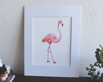 Flamingo Bird - 8" x 10" Watercolor Print