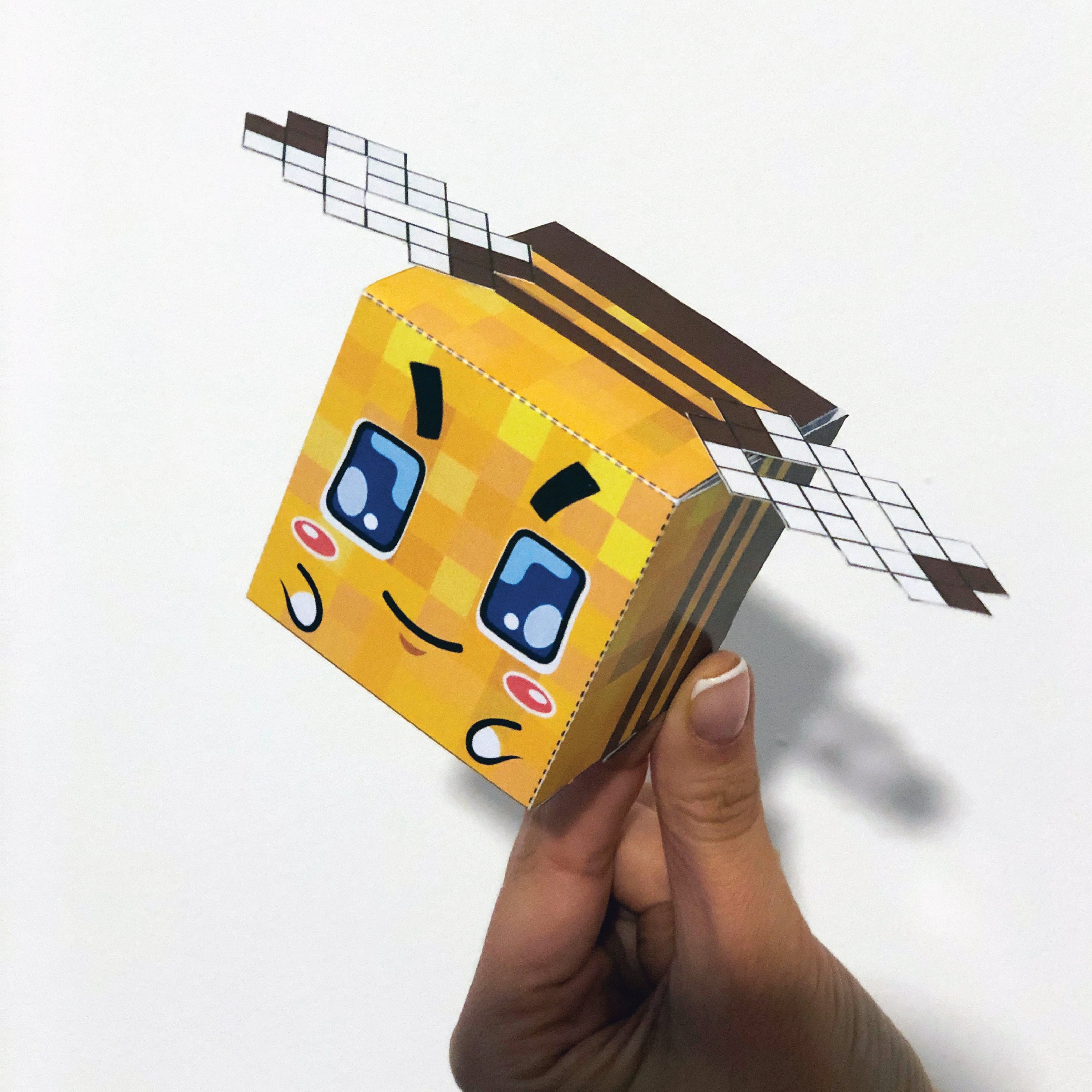 Minecraft bee DIY paper toy papercraft kit cut and glue Etsy
