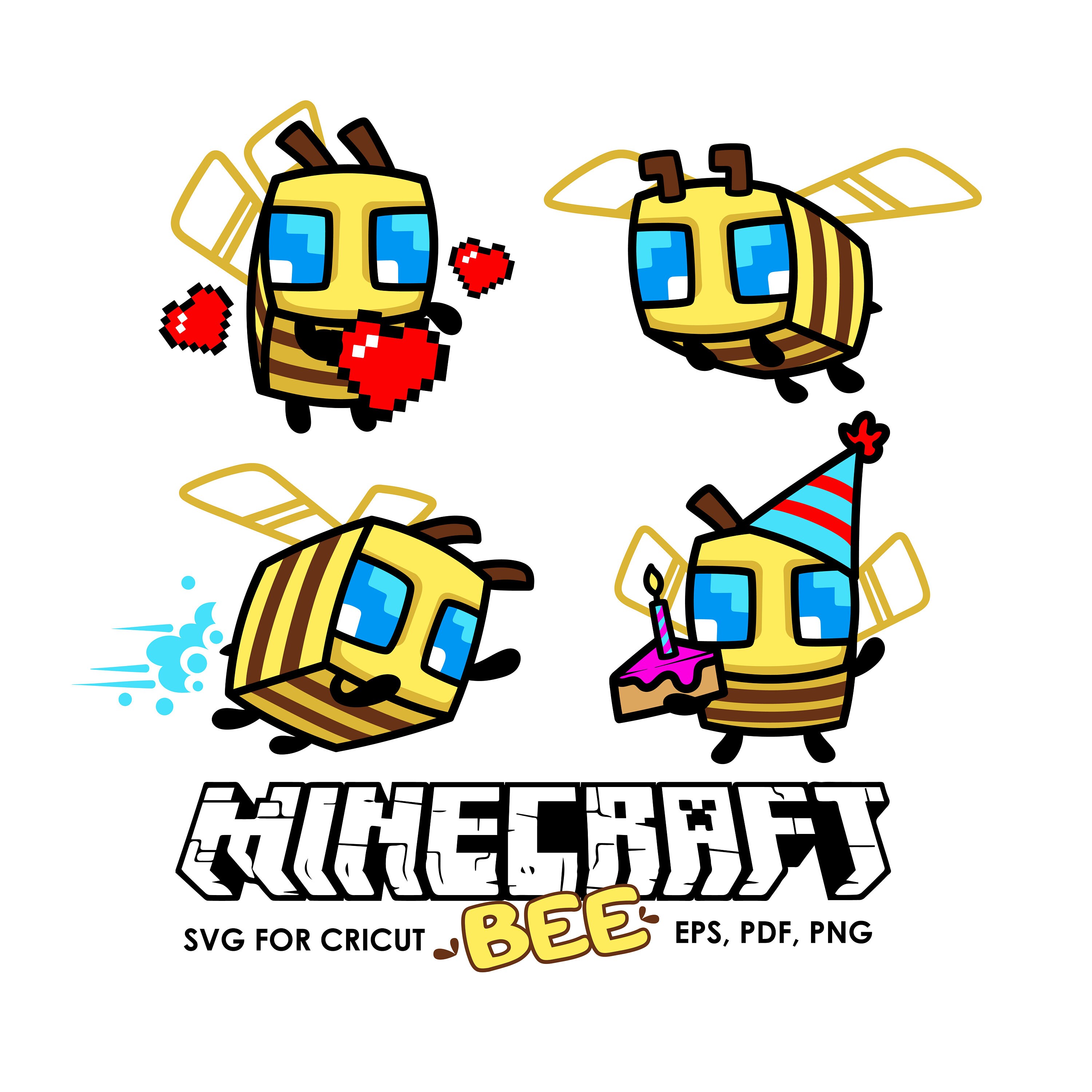 Minecraft bee svg minecraft files for cricut Minecraft | Etsy
