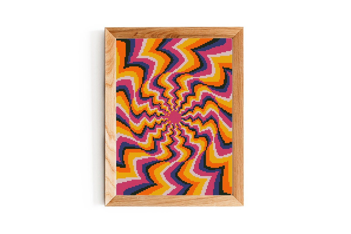 Optical Illusion Cross Stitch Pattern Illusion Style Stitch Etsy