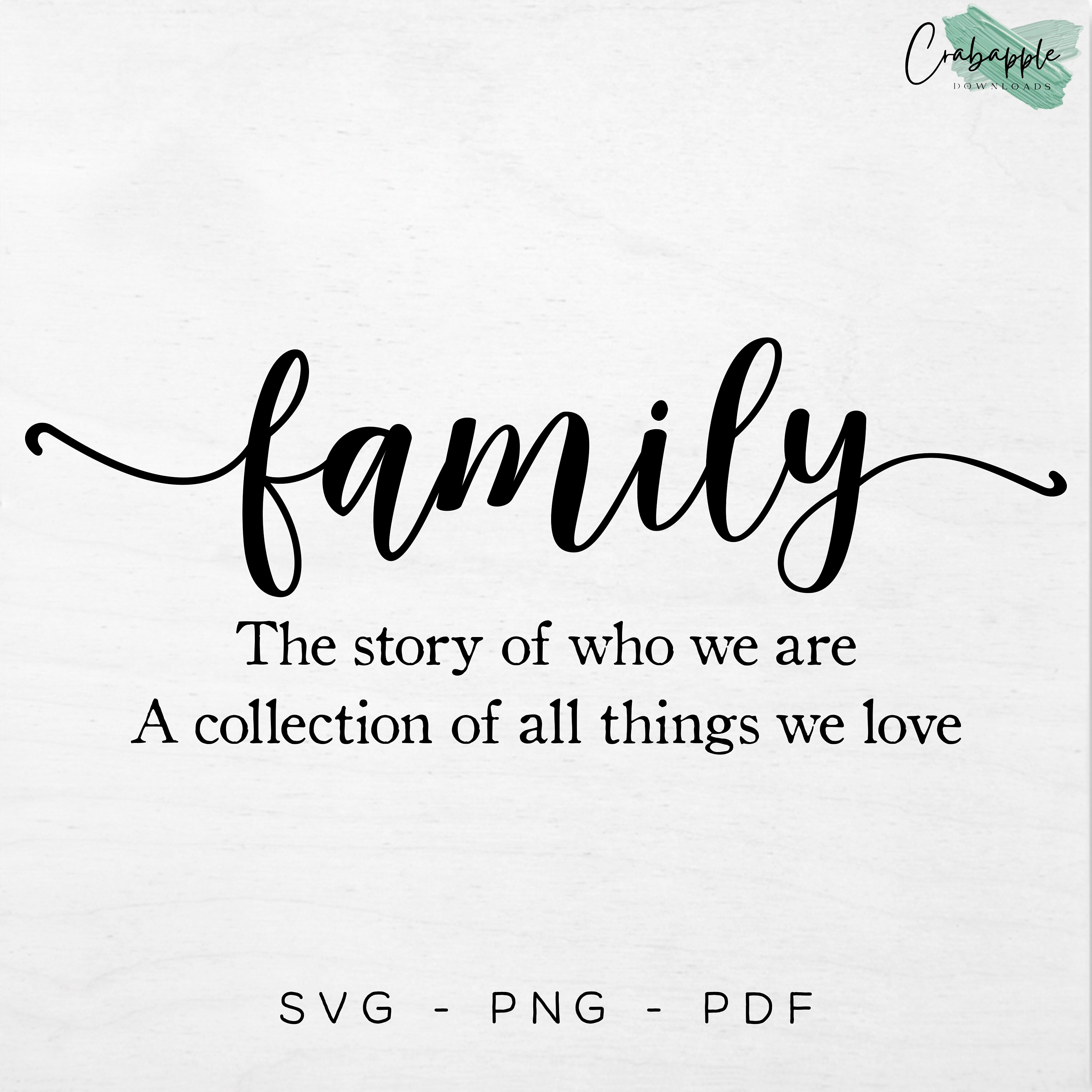 SVG PNG PDF, Family Definition Printable, Family Wall Decorating, Diy