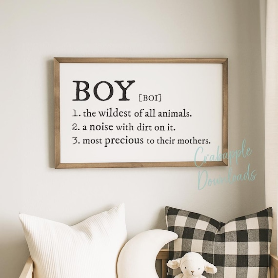 Boy Definition SVG, Sentimental Nursery Wall Art, Wildest of All