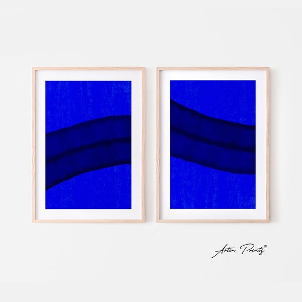 Cobalt Blue Wall Art Etsy