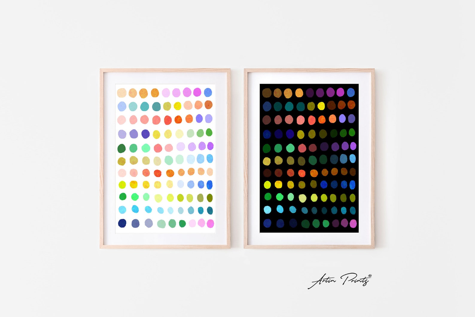Colorful Wall Decor Set of 2 Colorful Abstract Print Set Etsy