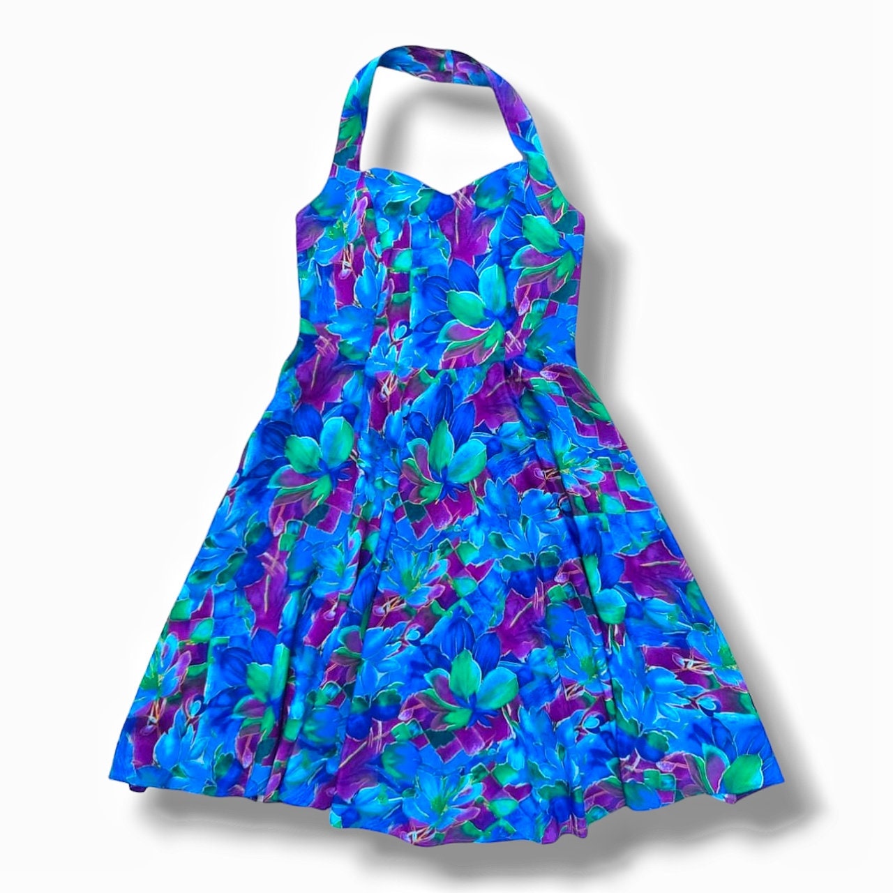 Skater dress - ELLIE green - Classic floral print