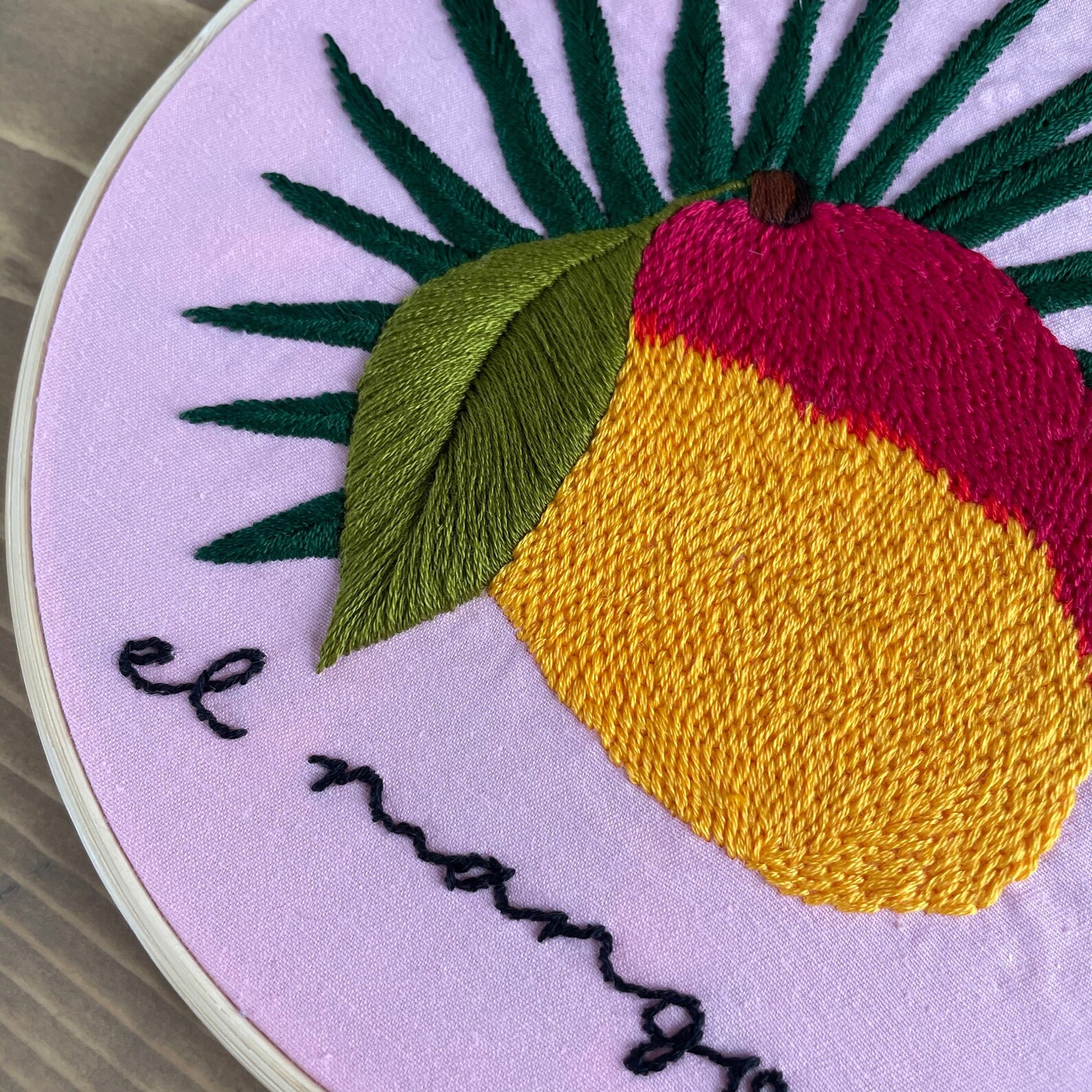 Mango Embroidery Hoop Mango Embroidery Hand Embroidery Etsy