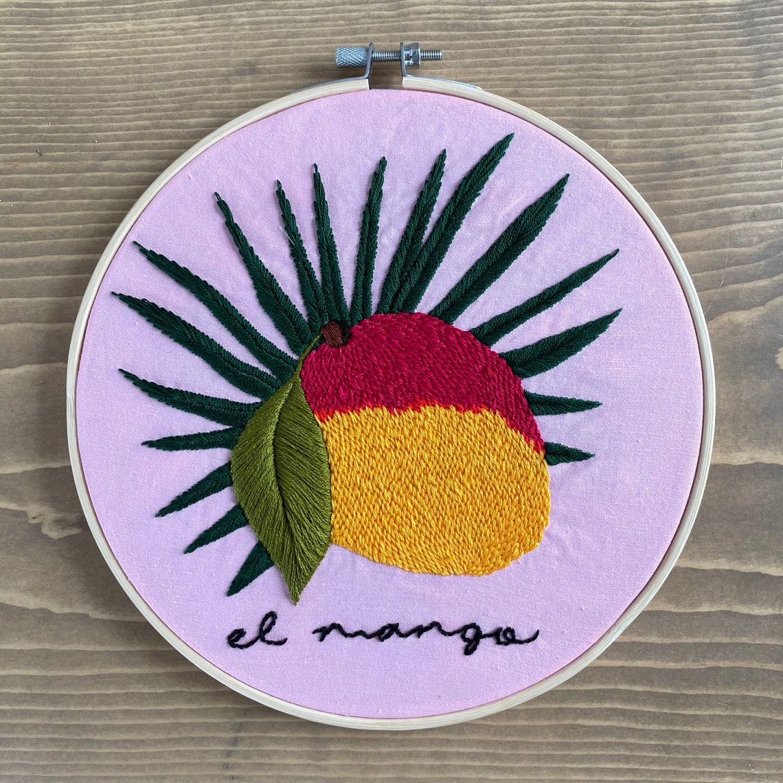 Mango Embroidery Hoop Mango Embroidery Hand Embroidery Etsy