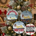 Brutus Ohio State Snow Ornament, Brutus vs Michigan Game Day, Ceramic Ornament Gift, College Football Ornament