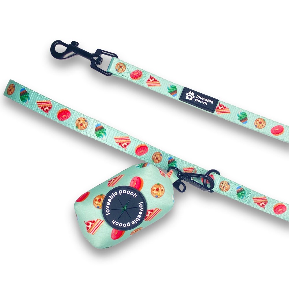 Sweet Treats Dog Leash & Poop Bag Holder Set, Dog Leash, Dog Lead, Poop