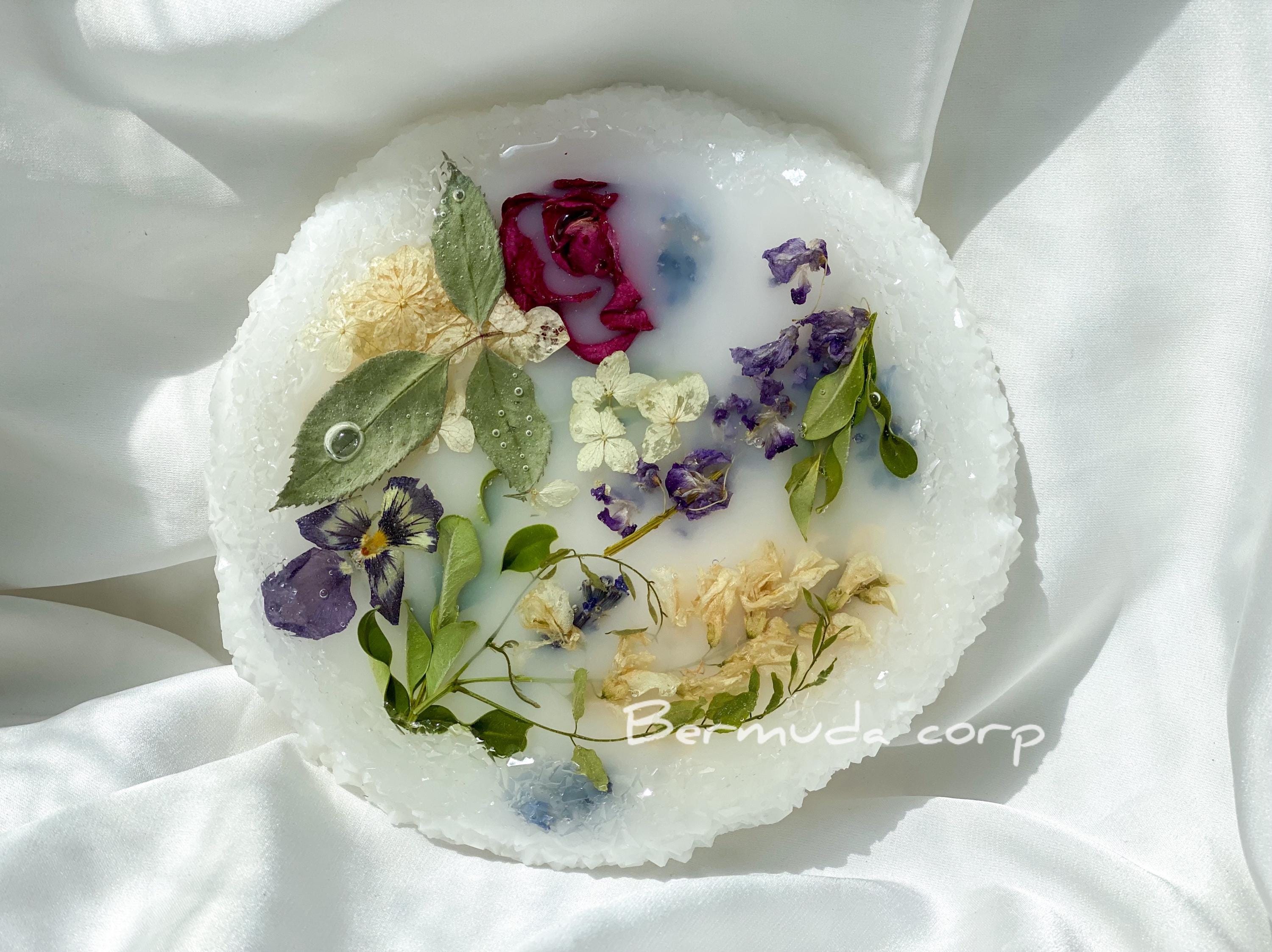 Set di 4 sottobicchieri in resina a forma di fiore di cristallo