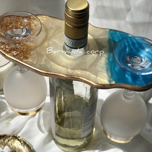 Wine Glass Holder, Resin Wine Butler and Coaster Set
