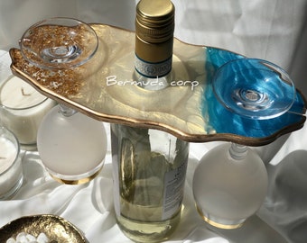 Wine Glass Holder, Resin Wine Butler and Coaster Set