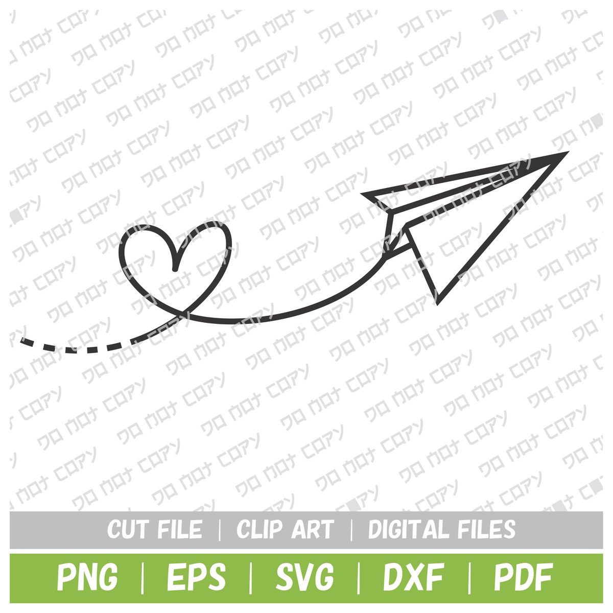 Paper airplane heart svg cricut tshirt design shirt clip art Etsy