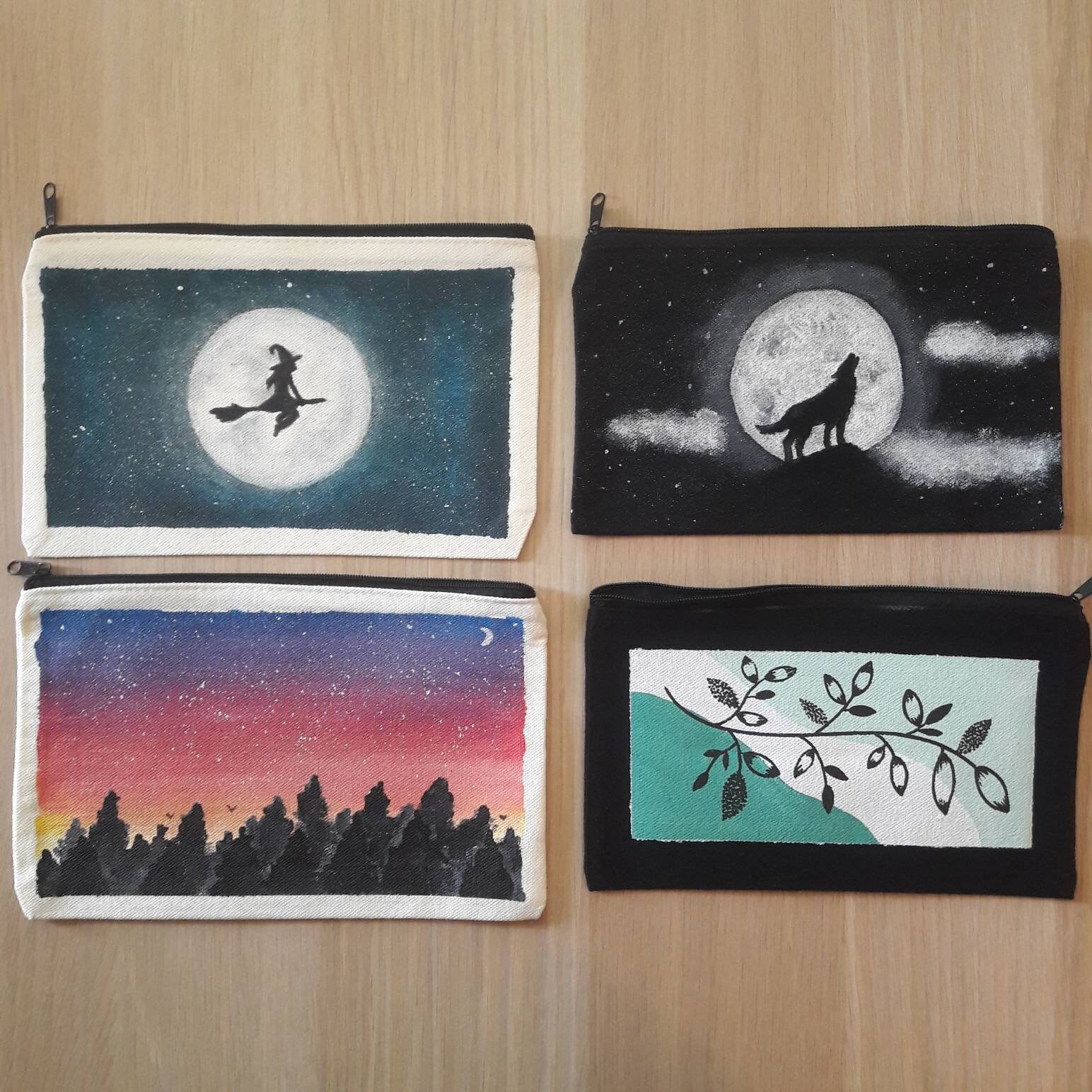 Trousses Peinte à La Main Au Choix Noire & Blanche