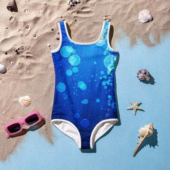 Blue Water Bubbles Toddler Swimsuit