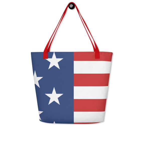 American Flag Large Tote Bag