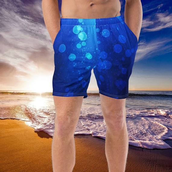 Blue Water Bubbles Men's swim trunks