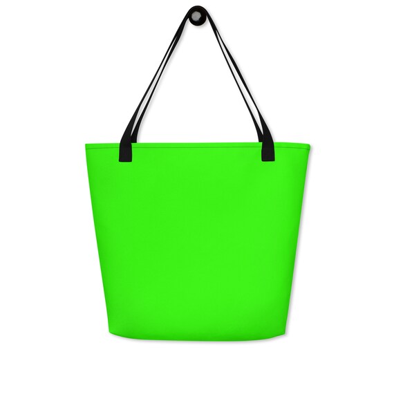 Bright Neon Green Large Tote Bag