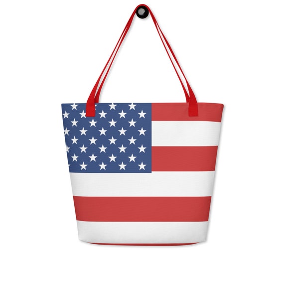 American Flag Large Tote Bag