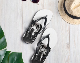 Weiße Labrador Retriever Hunde-Flip-Flops für Erwachsene