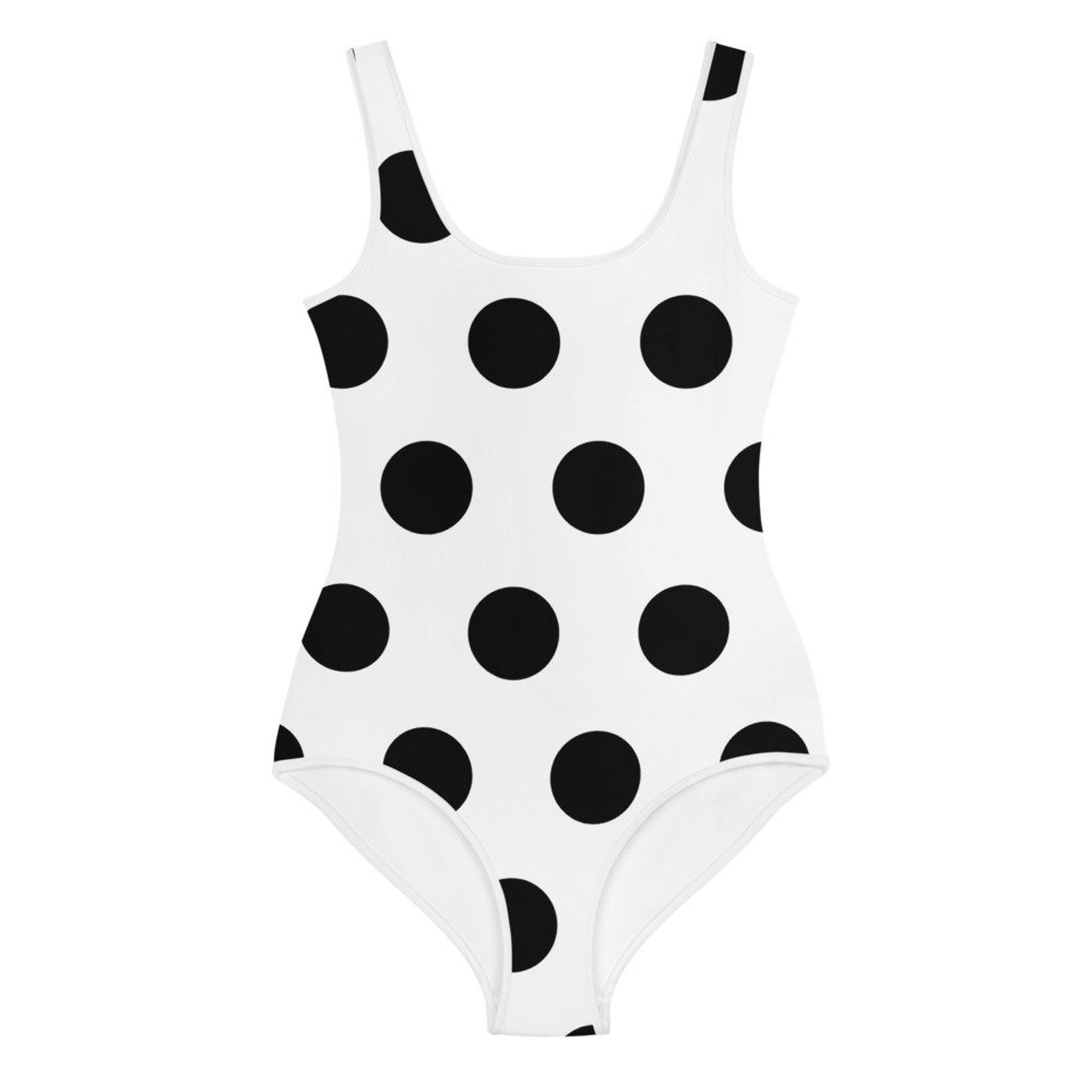 White with Black Polka Dots Dots Youth Swimsuit | Etsy