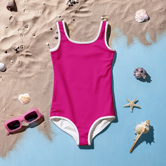 Deep Pink Toddlers One Piece Swimsuit