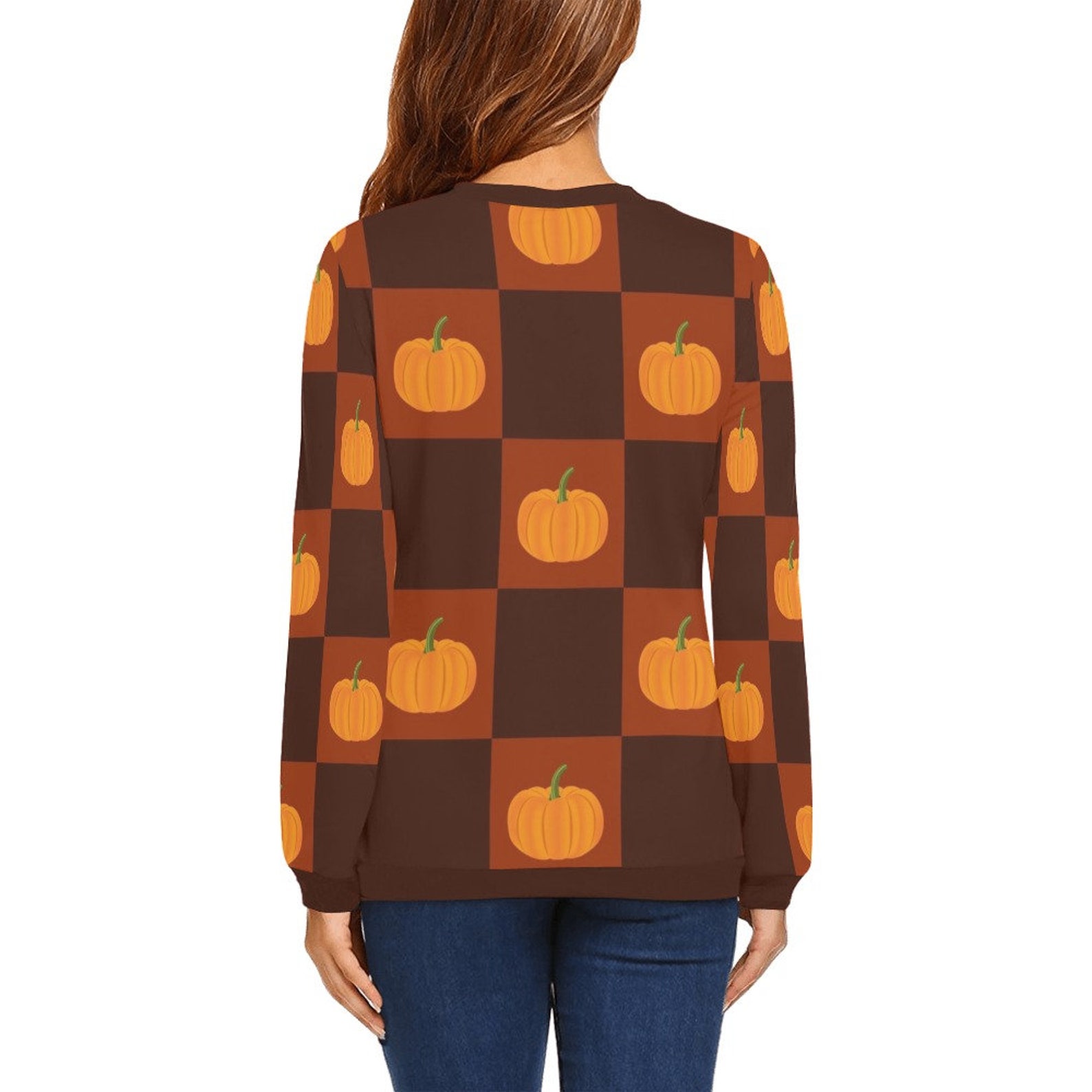 Fall Pumpkins Women's Long Sleeve Sweatshirt Etsy