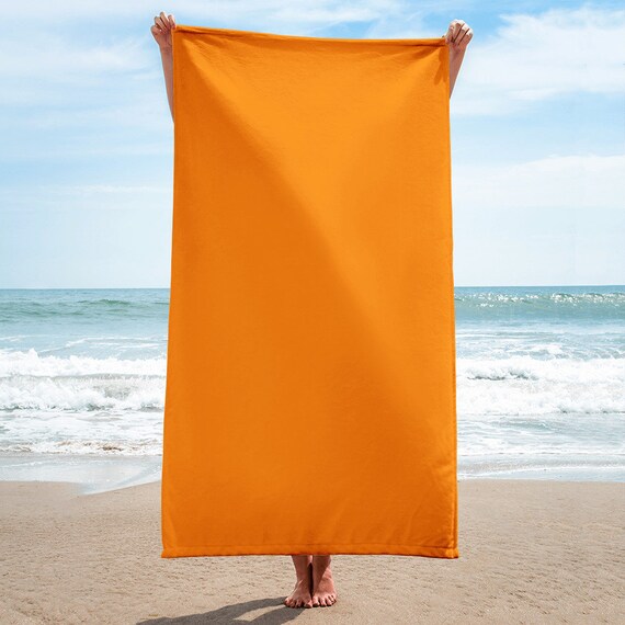 Bright Orange Beach Towel, Premium Quality Soft Pool Towel, Vibrant Colored Bath Towel , 30 x 60