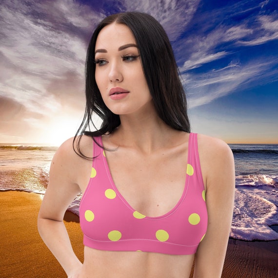 Brilliant Rose Pink and Dolly Pink  Padded Bikini Top, Mix and Match Women's Swimsuits