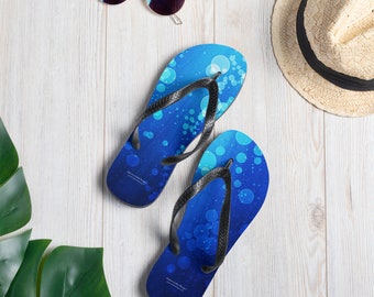 Chaussures tongs bleu Water Bubbles pour adulte