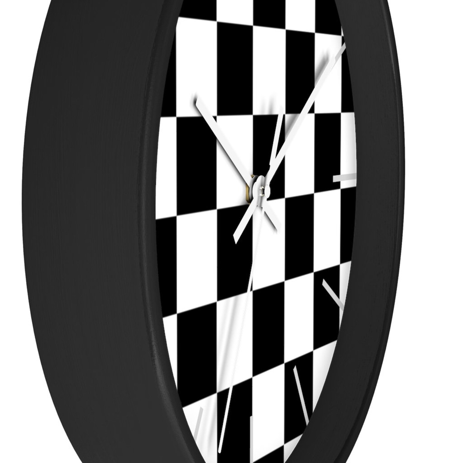 Black and White Checker Wall Clock Etsy