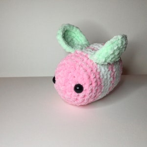 Crochet amigurumi bee | Strawberry bee plushie | Handmade crochet strawberry bee | Blue bee