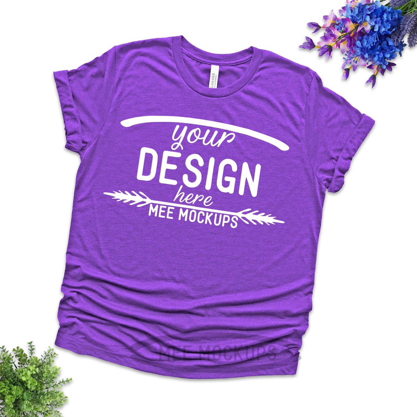Download 3001 Heather Team Purple Bella Canvas T-shirt Mockup Unisex | Etsy