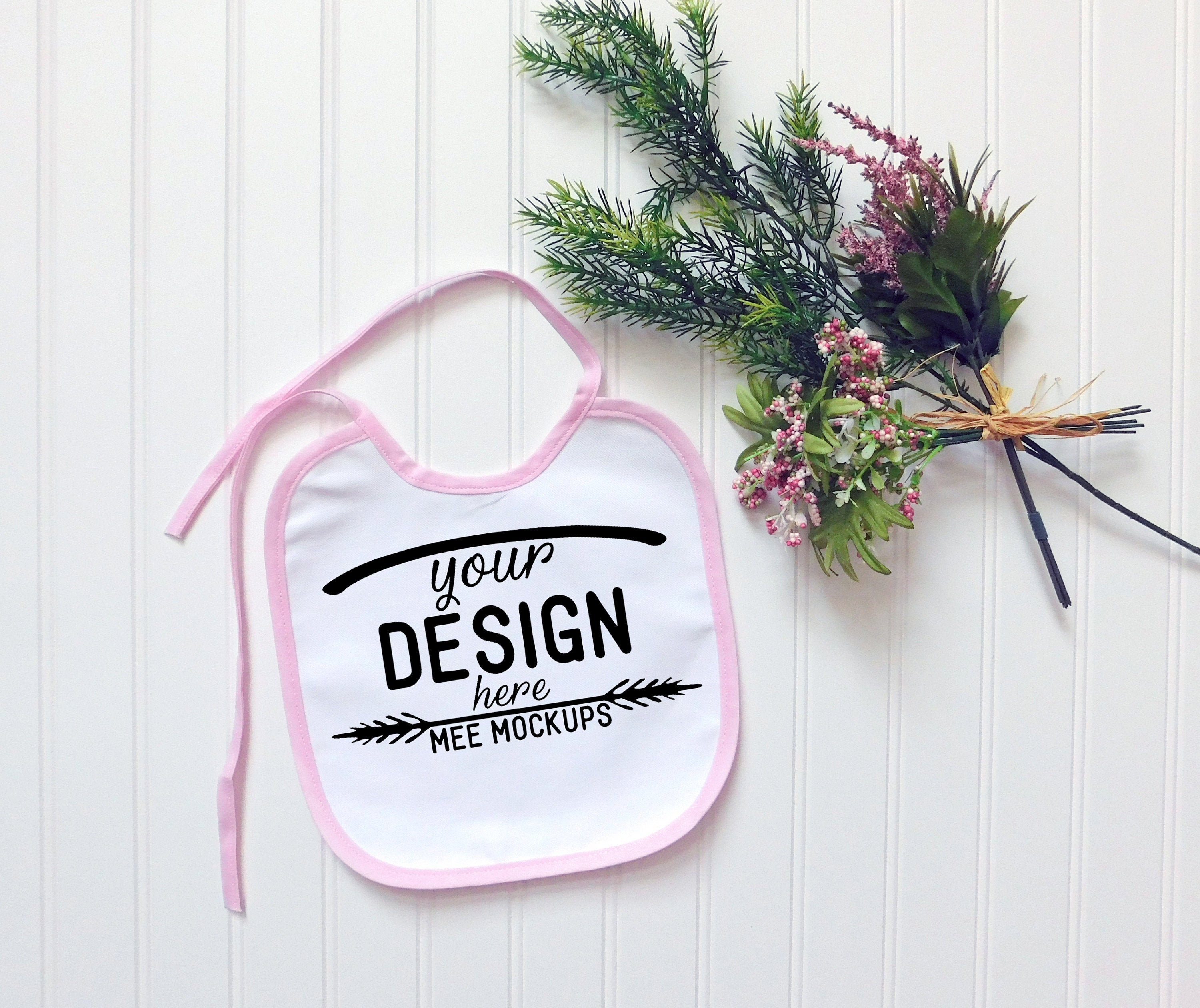 Download Pink Baby Infant Bib Mockup Baby Bib Mockup Template | Etsy