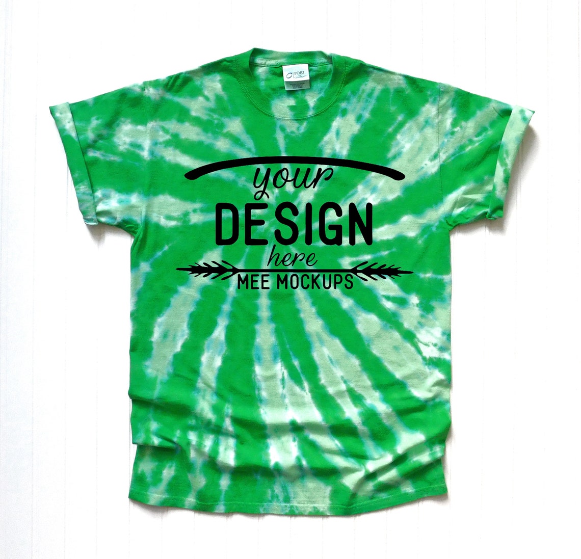Download Kelly Tie Dye T-shirt Mockup Port & Company Unisex T-shirt ...