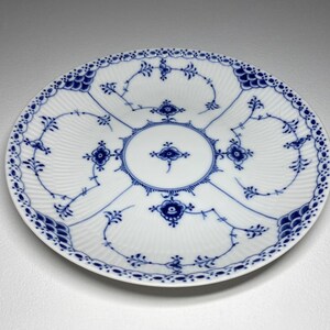 Royal Copenhagen Blue Fluted Half Lace Serving Plate #761, Royal Copenhagen Half Lace Cake Dish No. 761, Blue Fluted Serving Bowl