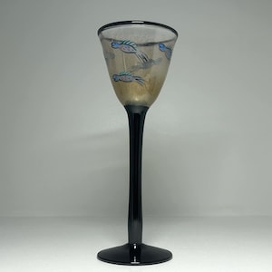 Seltene Ulrica Hydman-Vallien signierte hohe Kunst Glasbecher, Kosta Boda Ulrica Hydman Vallien Künstlersammlung Atelier Large Becher