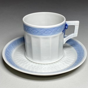 Xícara e pires Royal Copenhagen Blue Fan Mocha, Conjunto de café Royal Copenhagen Denmark Blue Fan, Blue Fan Royal Copenhagen 1212/11548