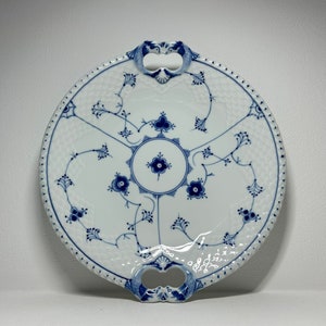 Bing & Grondahl Blue Fluted Serving Dish #304, Bing and Grondahl Musselmalet Platter, Blue Fluted Serving Dish with Handles
