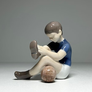 Bing and Grondahl Figurine #2374 &#39;Eric - Boy with Ball&#39; , Bing and Grøndahl Porcelain Figurine &#39;Boy with Ball&#39;