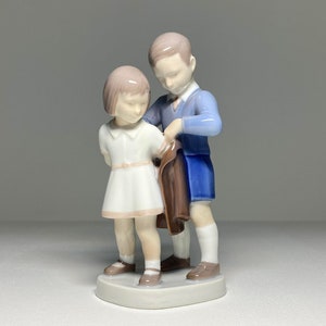 Bing and Grondahl Figurine #2312 Young Gentleman, Bing and Grøndahl Porcelain Figurine 2312, B&G Figurine Young Gentleman Helping a Girl