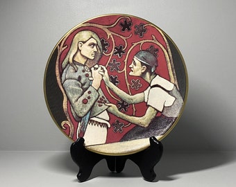 Arabia Kalevala Fratricide Porcelain Wall Plate, Arabia Finland Collectible Plate Kalevala, Vintage Finnish Wall Plate